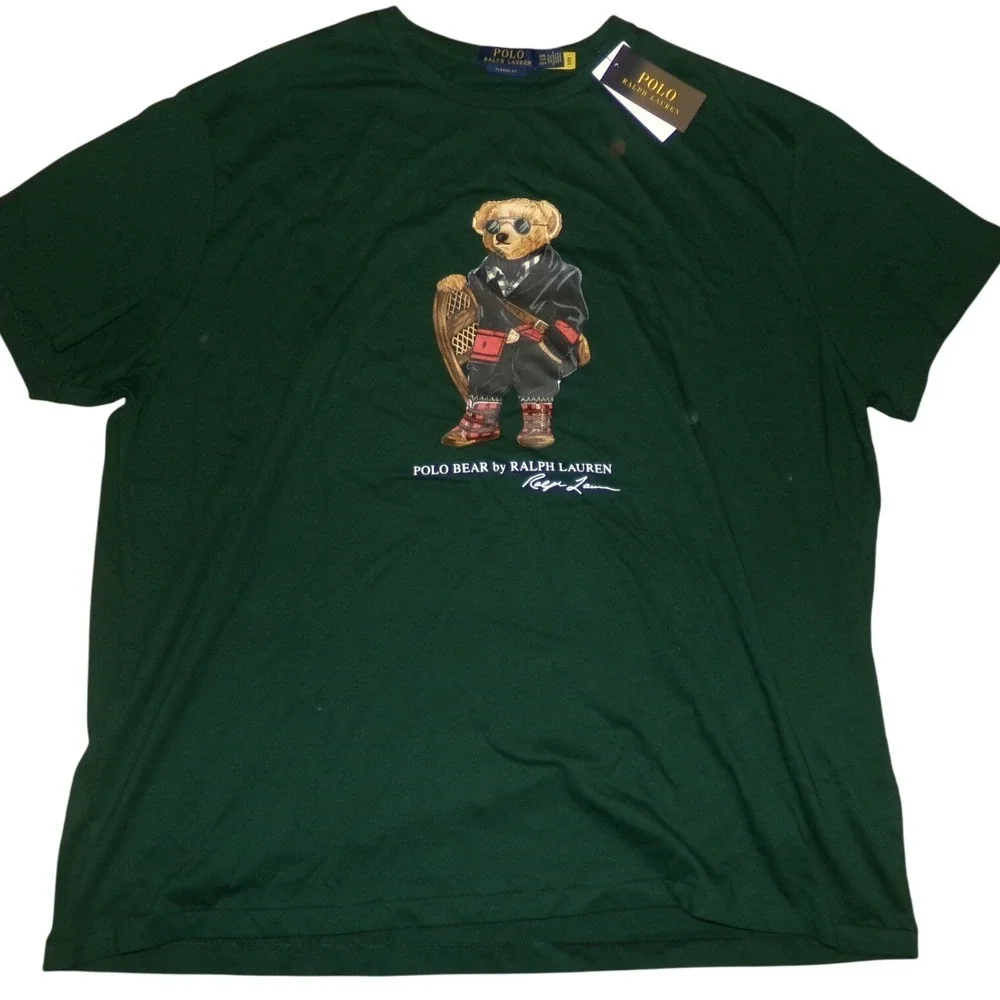 Polo Ralph Lauren Mens XXL Singature Bear Snowshoe T-Shirt Green NWT